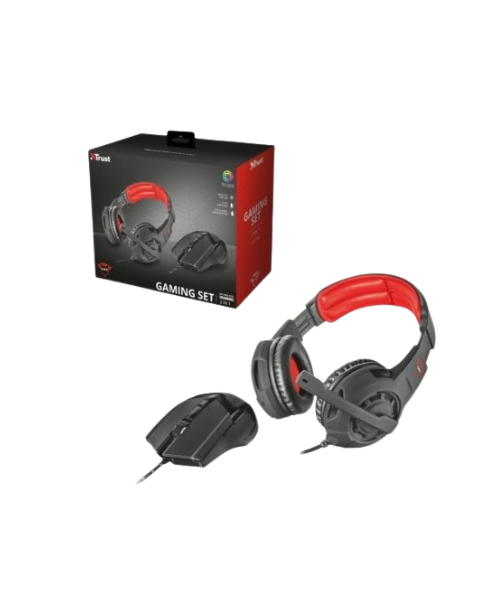 KIT TRUST HEADSET & MOUSE GXT 784 PRETO/VERMELHO (BLACK/RED)