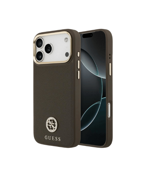 CAPA GUESS IPHONE 17 PRO MAX COM RELEVO E LOGO CIRCULAR